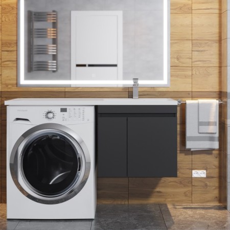 Tumbling for the washing machine Uperwood Magenta, 50 cm, suspended, black, with doors-6