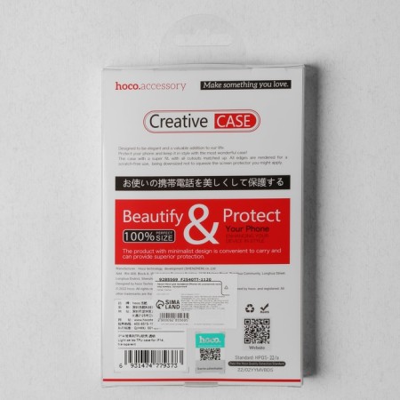 Hoco case for iPhone 14, TPU, reinforced window under the camera, transparent-5