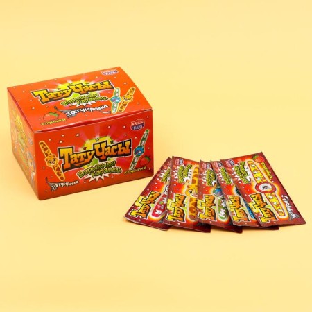 Explosive caramel "Tattoo watch" with the taste of strawberries, 1 g