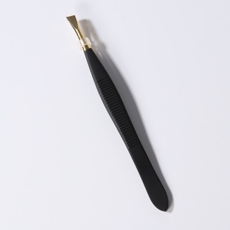 Pinzet begged, narrow, 8.5 cm, black/golden color-5
