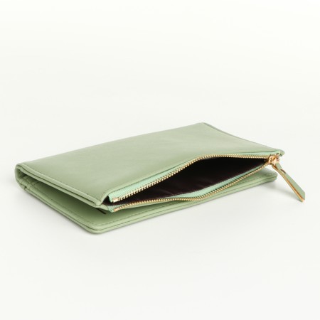 Women's wallet on magnets, green color-3