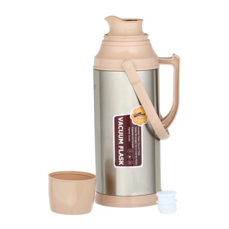 Thermos 2 l, with a glass flask, retains heat 12 hours, with a mug, beige-2