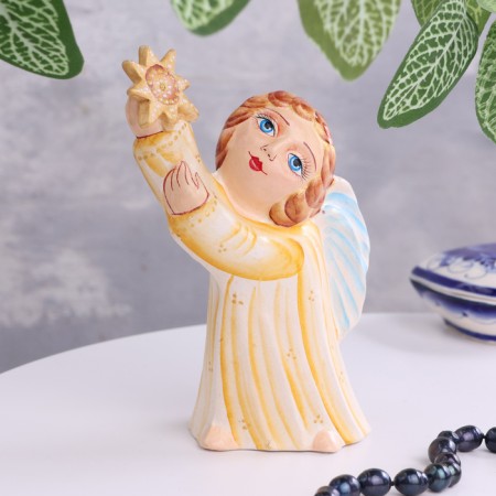 Souvenir "Angel with a star", 14.5 cm, Mayolik-1