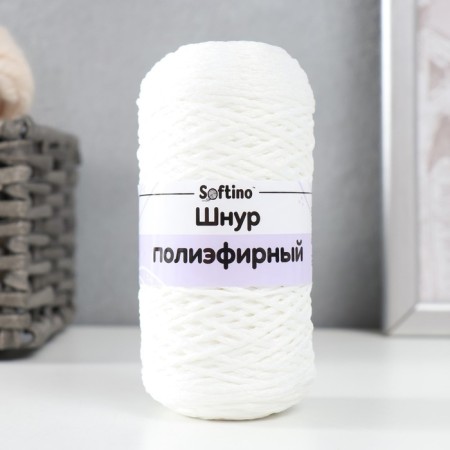 Knitting cord 100% polyester 1mm 200m/75 ± 10g (01-white)-3