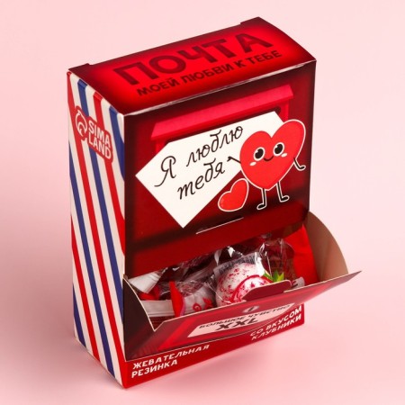 Chewing gum "I love you", taste: strawberries, 110 g.-3