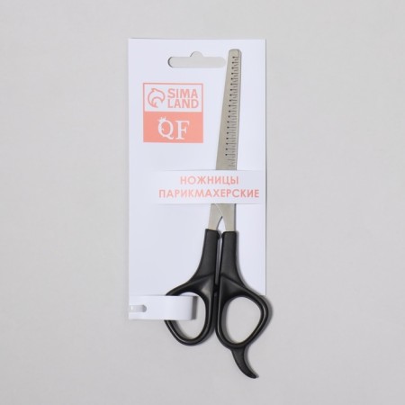 Filtering scissors with emphasis, blade - 6 cm, black color-4