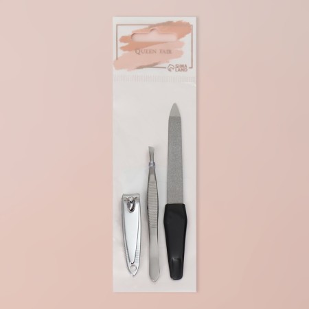 Manicure set, 3 objects, black color/silver-5