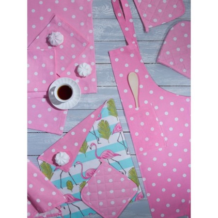 Pink Polka Dot stool pillow, size d = 38 cm, pink color-1