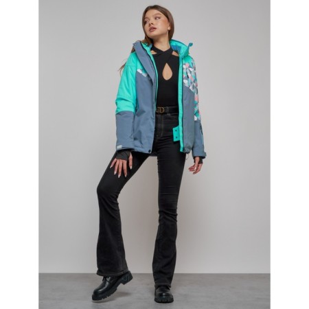 Ski jacket female, size 44, turquoise color-17