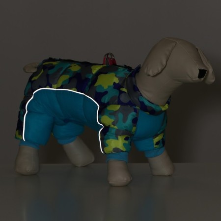 The jumpsuit printed with the lock on the back, size 18 (DS 31, OG 46, Osh 38 cm), blue-7