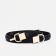 Women's belt, width 1 cm, metal buckle, black color