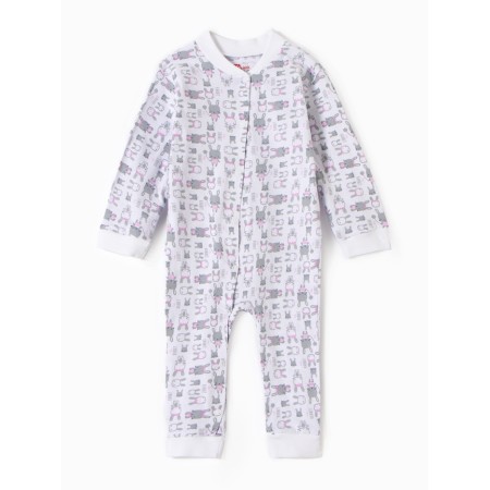 Combineson children with open legs "bunnies", white/pink color, height 74