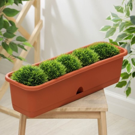 Balcony box with pallet 60 cm, terracotta color