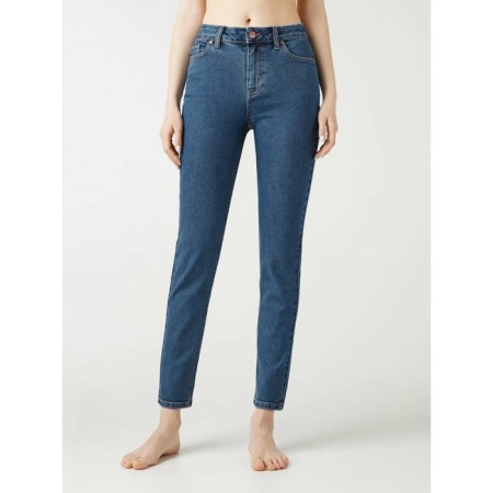 Women's jeans with a high landing CONTE Elegant Slim, size XL, color authentic blue-5