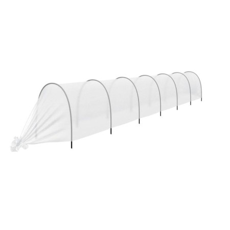 The greenhouse is stitched, length 6 m, 7 arcs of plastic, arc L = 2.4 m, d = 16 mm, spanbond 35 g/m², “successful”-8