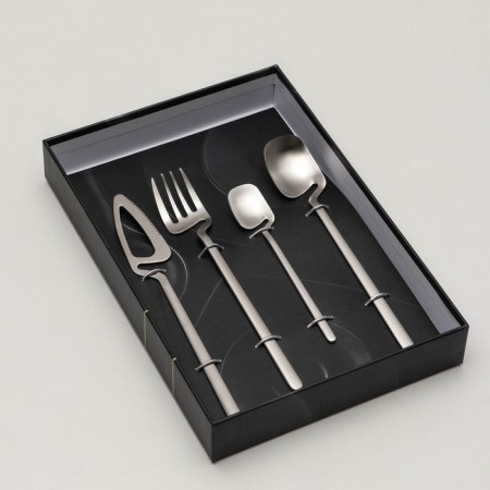 A set of cutlery of stainless steel Magistro Wave, 4 objects, silver color-3