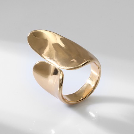 Ring Metal "Trend" two petals, color gold, size 16-2