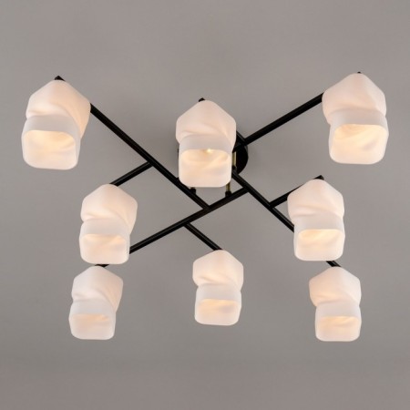 Ceiling CITILUX "Jerome" CL129285, 77.5x77.5x25.5 cm, 8x75W, E27, Black Color Black-6