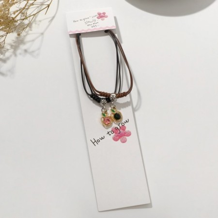 Pendants on the lace "Uzolnoi" apples, colored, 43 cm-1