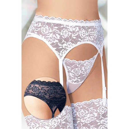 Belt for stockings and thongs lace Softline collection, white color, size S/M