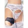Belt for stockings and thongs lace Softline collection, white color, size S/M