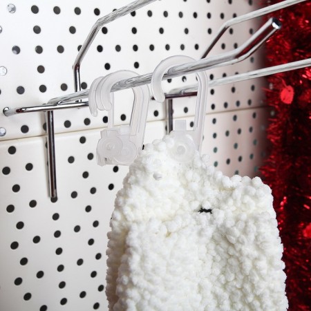 Plastic hook with mount, l = 4 cm, (packing 50 pcs.), The color is transparent-1