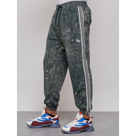 Joggers male, size 48, green color-5