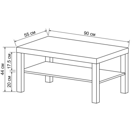 Commercial LAKK table, 900x550x440, white-2