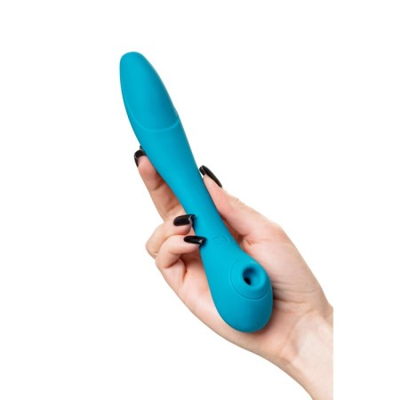 Multifunctional vibrator L’Eroina Cycla, 20 cm, silicone, blue color-10