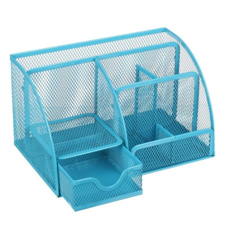 Chancellery trifle stand 7 departments, metal mesh, blue-1