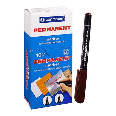 Permanent marker 2.0 mm centropen 2846, line 1 mm, brown color