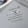Invisible hair "Bente" (set of 5 pcs) butterfly, 5 and 6 cm, silver