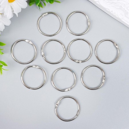 Rings for creativity for photo albums "silver" set 10 pcs in the internal. D = 2.6 cm, external. D = 3 cm-3