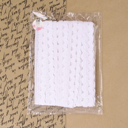 Knitted lace, 22 mm × 10 ± 1 m, white color-3