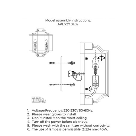 Wall lamp (sconces) Kamila E14 80W-8