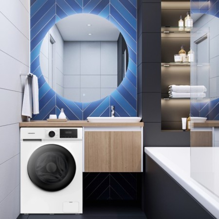 Washing machine Delvento VWC703, class A, 1200 rpm, up to 7 kg, with steam, white and black-4