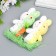 Decor "Zaychat in sprinkling with carrots and grass" Set yellow, green 12 cm