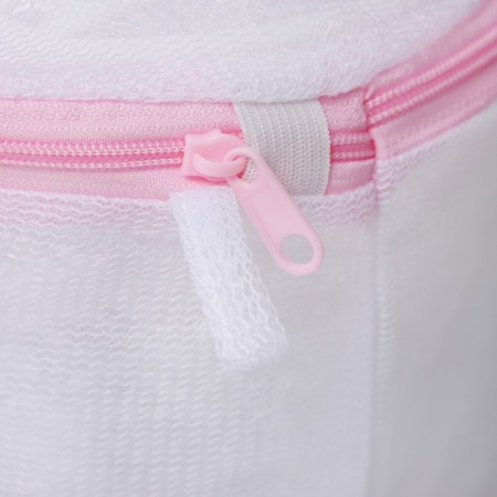 A bag for washing linen with a dilapid disc, 15 × 15 cm, small mesh, white color-2
