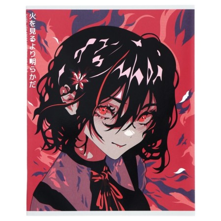 Notebook of 48 sheets in the Calligrata cage "anime. Black and red", cover coated cardboard, full uf-lak, block offset mix-6