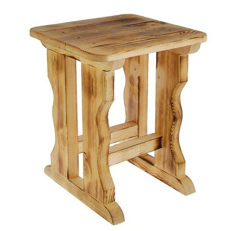 Stool "Vid-1" burned varnished tree pine