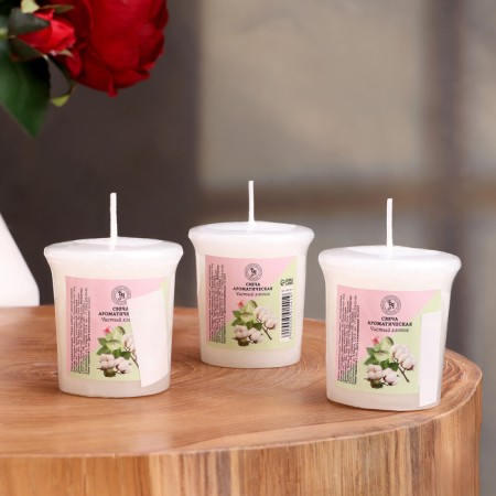 Aromatic candle "Clean Cotton", pure cotton, set 5x4.5 cm, 3 pcs-3