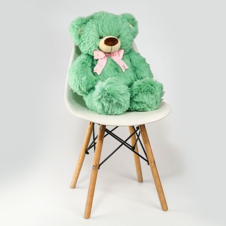 Soft toy "Bear", with a bow, 60 cm, green color-3
