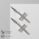 Earrings with rhinestones “crosses” on the square elongated, white color in silver