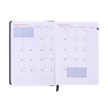 Dated diary of 2025, A6+, 176 sheets "Lyon", solid cover, pancake embossing, with liesa, block 80 g/m2, blue-9
