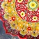 Largan Rishtan ceramics "Flowers", 32 cm, red, corrugated