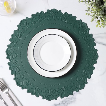 Set of serving “Eloise”, 4 pcs, d = 37.5 cm, green color, green-4