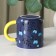 Ceramic mug with a spoon "Herbarium", 350 ml