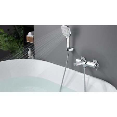 Lemark Prizma LM3914C bath mixer, single -leaf, pour 138 mm, watering can, chrome-2