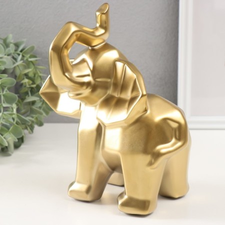 Souvenir Ceramics "Geometry. Elephant" Gold 10x20x21.5 cm-1