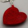 Soft toy "heart" with rhinestones, on a key fob, 7 cm, red color